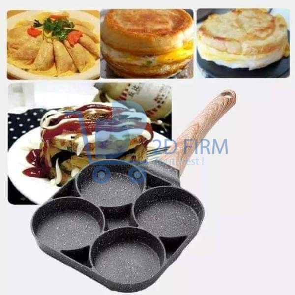 Poêle à frire, à pancakes, oeufs anti-adhésive (4 compartiments)