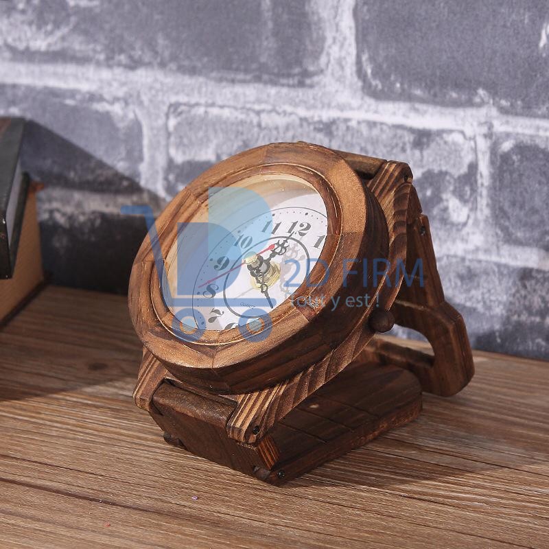 Mini horloge murale en bois pliable